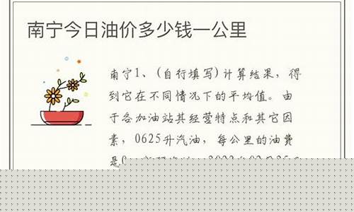 南宁今天油价多少钱一升-南宁今天汽油多少钱一升